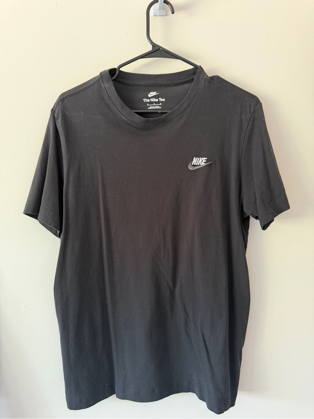 Nike Black Short Sleeve Crew Tee with White Swoosh